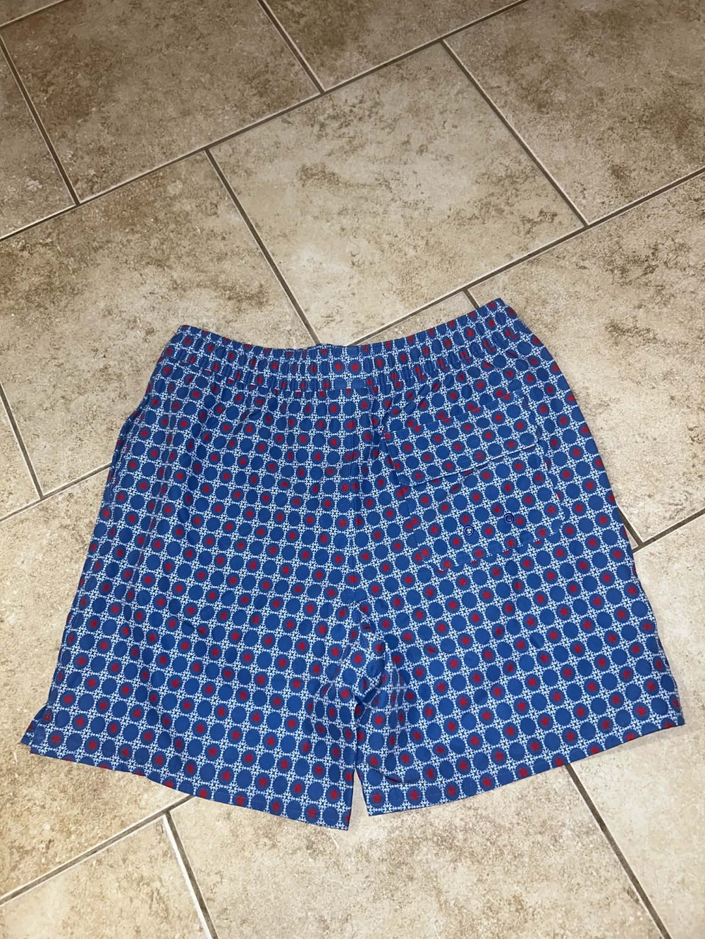 Vineyard Vines Blue And RED STARS Pattern Swim Shorts